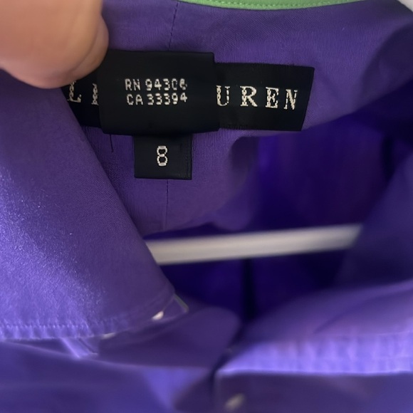 Ralph Lauren black label purple cotton button front oxford fitted shirt - Picture 5 of 9